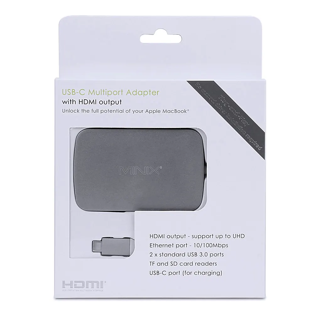 MINIX NEO C-X type C USB-C HDMI выход с питанием для зарядки USB-C многопортовый адаптер совместимый с новым MacBook