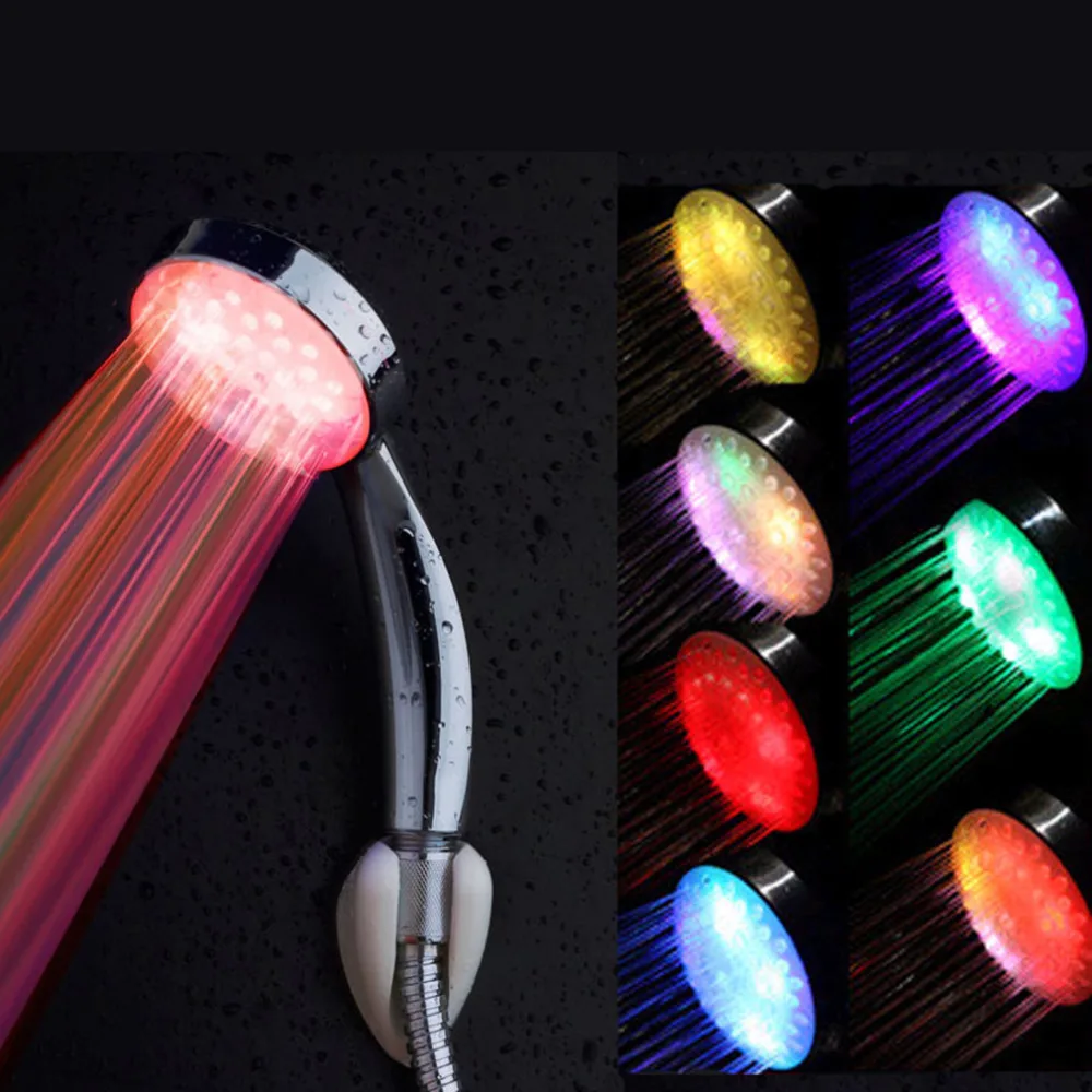 1 шт. душевая лейка для ванной 7 цветов|led greenhouse|led head bandled shower |