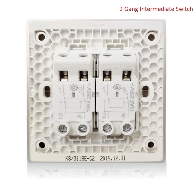 Высокое качество 2 Gang 3 Way настенный выключатель комплект Магнолия белая большая