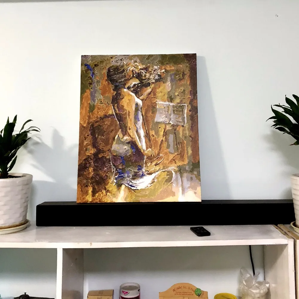 A woman plays the violin Creative painting Print Painting Home Decor Wall Art for Living Room Office Dropship | Дом и сад