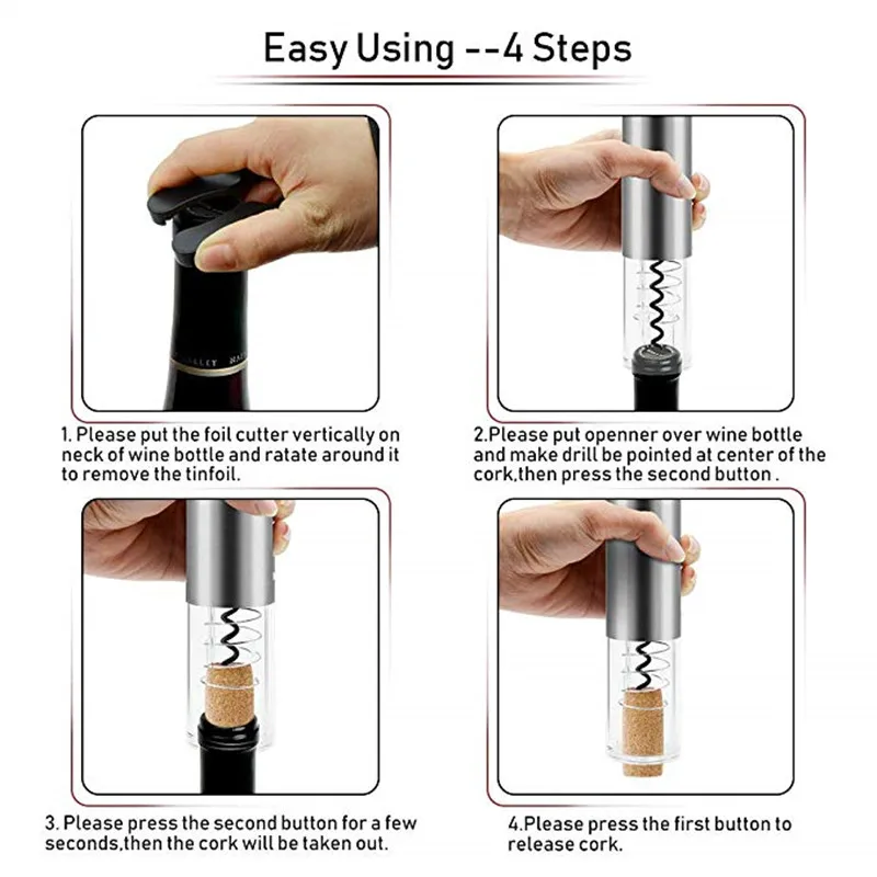 Электрический открывалка для бутылок вина комплект перезаряжаемый батарейный