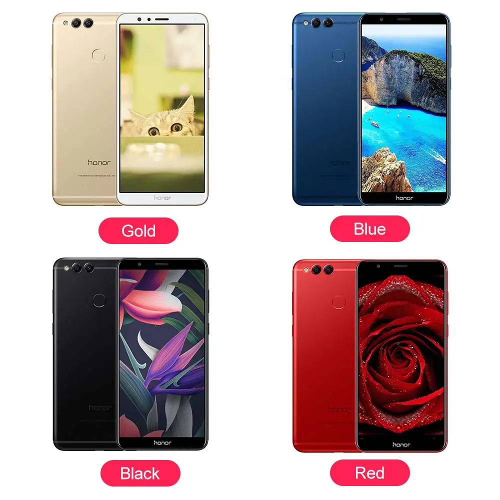 Global ROM Huawei Honor 7x мобильного телефона 8MP + 16MP двойной камеры заднего 3340 мАч 5 93 дюймов