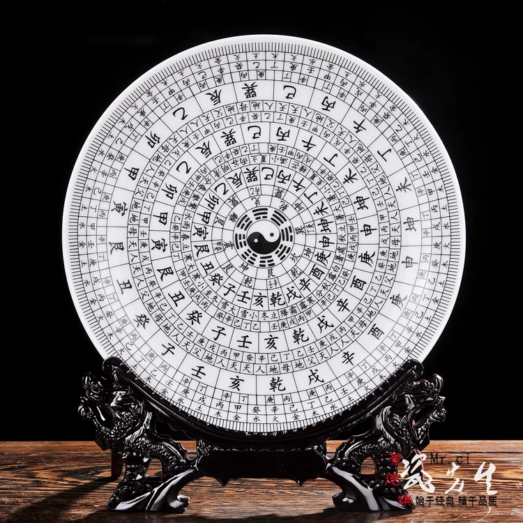 

office home house TOP protection talisman # Yin-yang eight diagrams FENG SHUI porcelain plate--BEST business birthday present