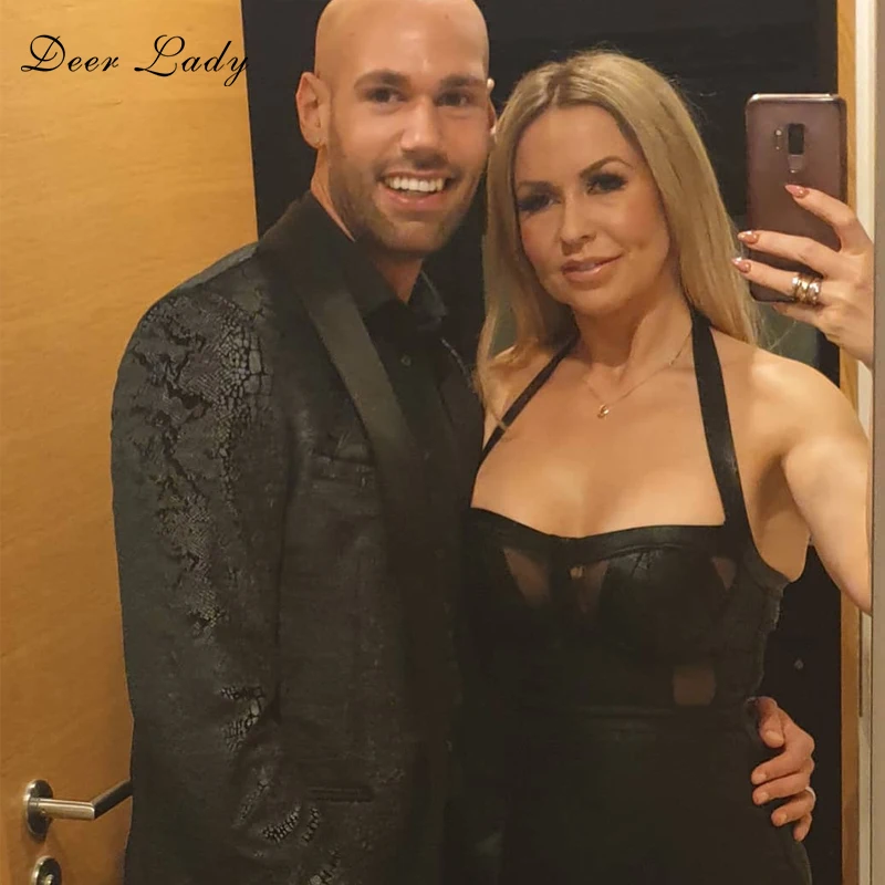 

Bandage Dresses 2019 New Arrivals Summer Black Bodycon Bandage Dress Sexy Halter Women Celebrity Party Dress Club