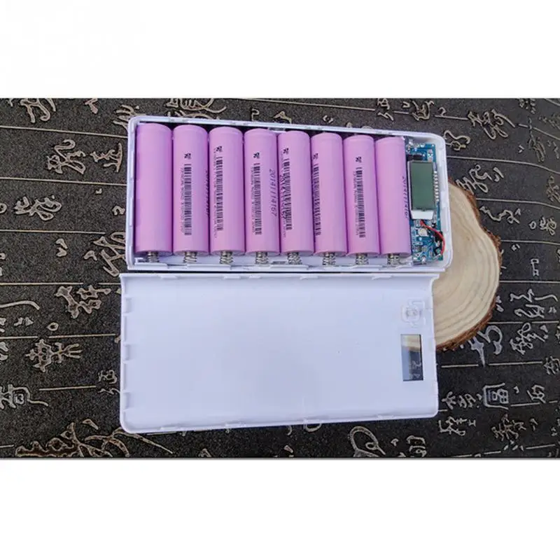 Внешний аккумулятор для мобильного телефона, 5 В, двойной USB, 8 шт., 18650, держатель для батарей, зарядное устройство, блок питания для iphone6 Plus, S6, 17*8*2,2 см