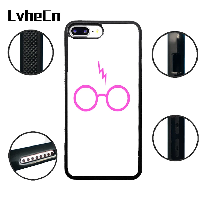 Lvhecn ТПУ телефона Чехлы для iPhone 6 6 S 7 плюс 8x5 5S 5C se 4 4S Ipod touch 4 5 6 крышка Гарри Поттер розовые очки черный