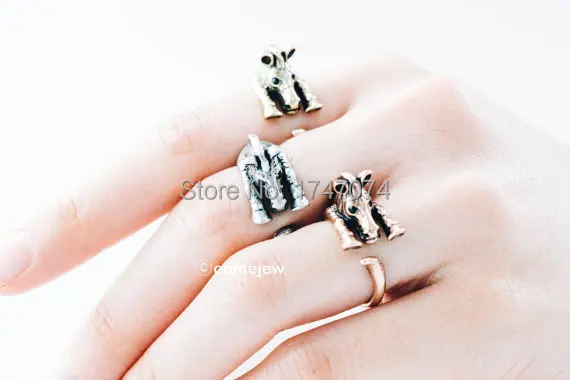 Горячая Распродажа регулируемый в ретро-стиле с рисунками животных зебры кольцо