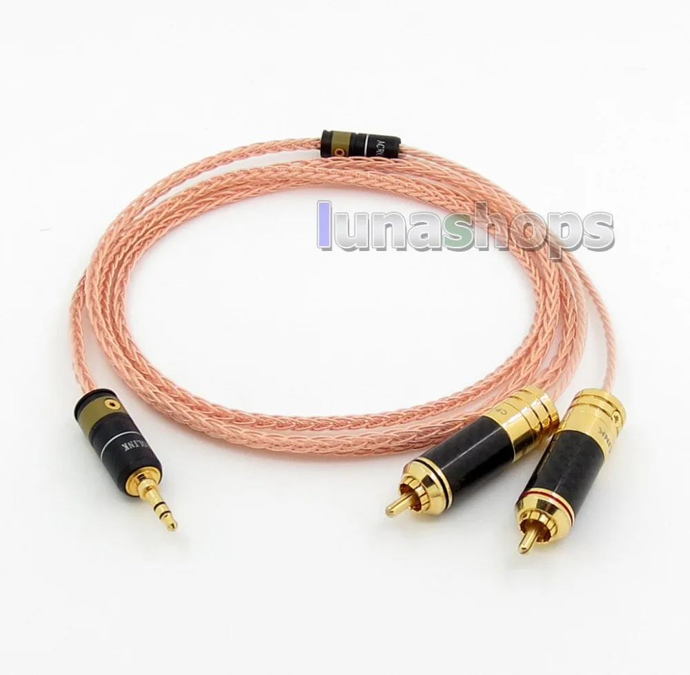 LN005751 1 м Acrolink 3 5 мм штекер 2 RCA Spitter стерео HiFi аудио кабель 8 ядер OCC серебряный