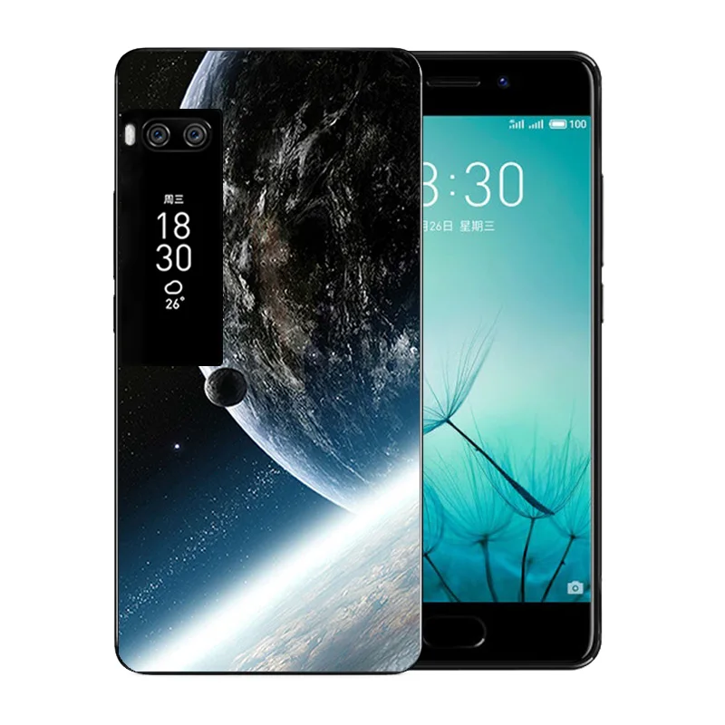 Для Meizu pro 7 чехлы для телефонов с рисунком космический мир мягкий ТПУ чехол
