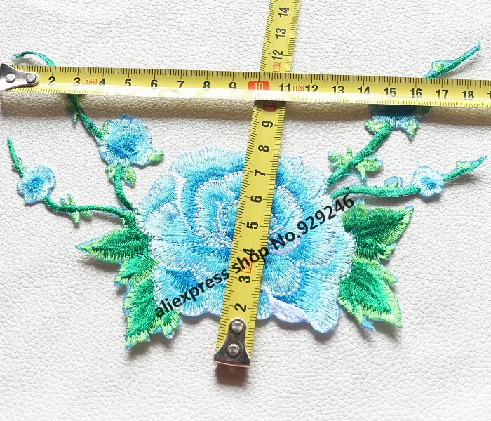 3 шт./лот патч с вышивкой в виде синей розы для простыней штор мебель искусство