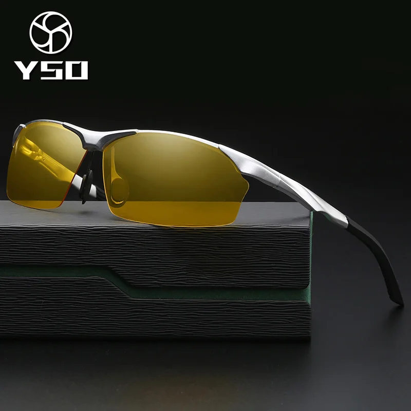 

YSO Night Vision Glasses Men Aluminium Magnesium Frame Polarized Night Vision Goggles For Car Driving Fishing Anti Glare 8513