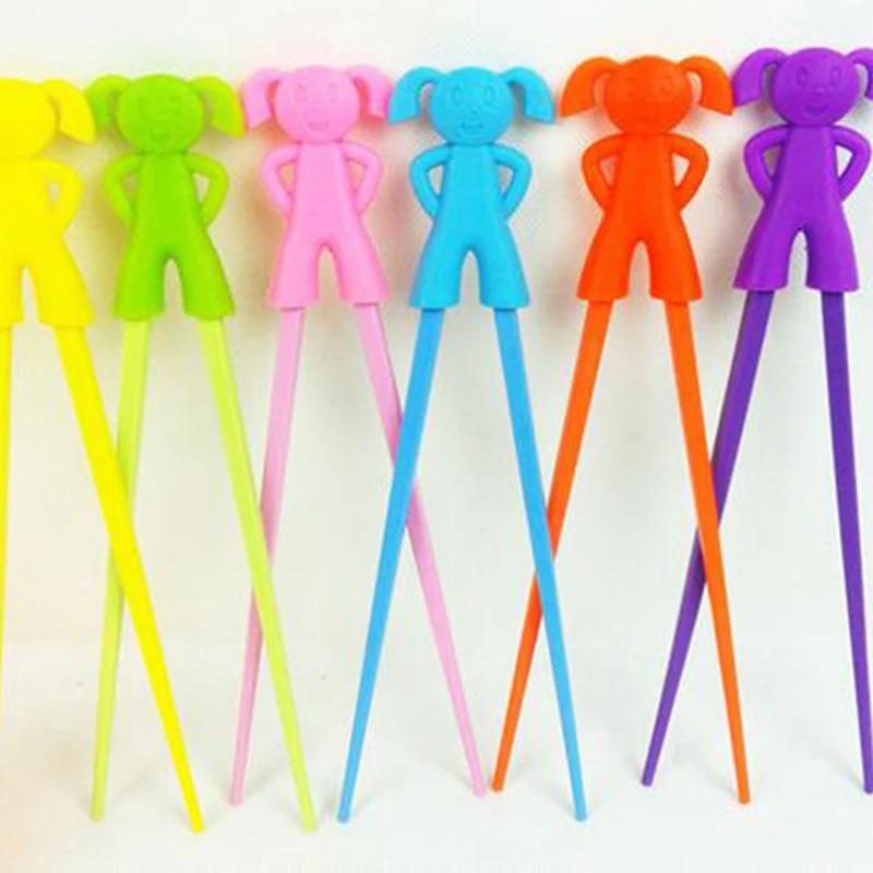 Креативный дизайн коробки 1 пара chridren обучения Палочки для еды Еда Силиконовые