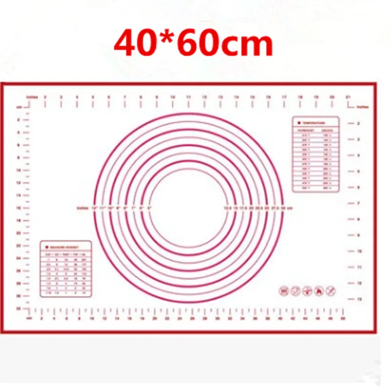 L 60*40 см антипригарный силиконовый коврик для выпечки лист для замеса раскатки теста коврик для выпечки формы для выпечки вкладыши колодки Инструменты для приготовления пищи - Цвет: L