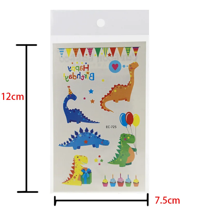 Temporary Tattoo sticker For Body Art Dinosaur Cartoon Water Transfer Flash Fake Tatoo Kid Child Tattoos |
