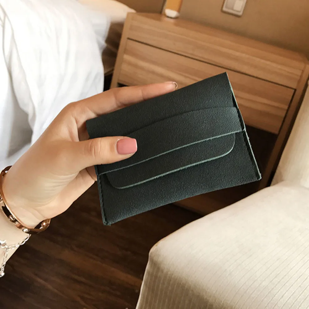 Мини милые женские кошельки Складные держатели для карт однотонные короткие