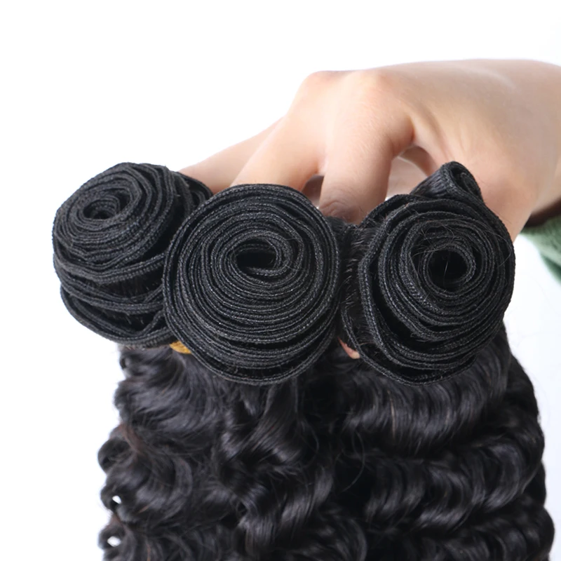 8A Brazilian Virgin Hair Bundles Human deep wave hair weave bundles 1 pc Deep Wave Rosa Products |