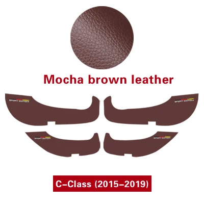 C class 15-19 Mocha TPIC Автомобильная дверь анти-удар колодки наклейки ультра-тонкая кожа ПВХ защита двери боковой край пленка для Mercedes w204 w205 w213 C E класс - Название цвета: C class 15-19 Mocha