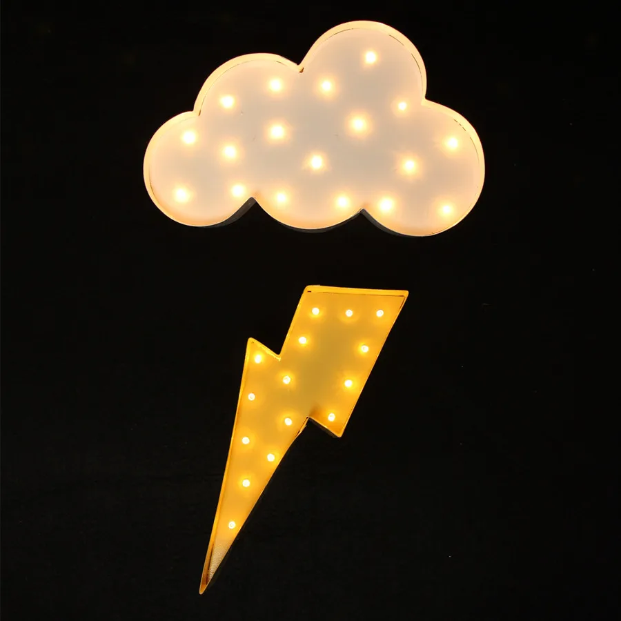 Белый металл облако светильник ning Ray светодиодный маркеры знак на Винтаж ночной