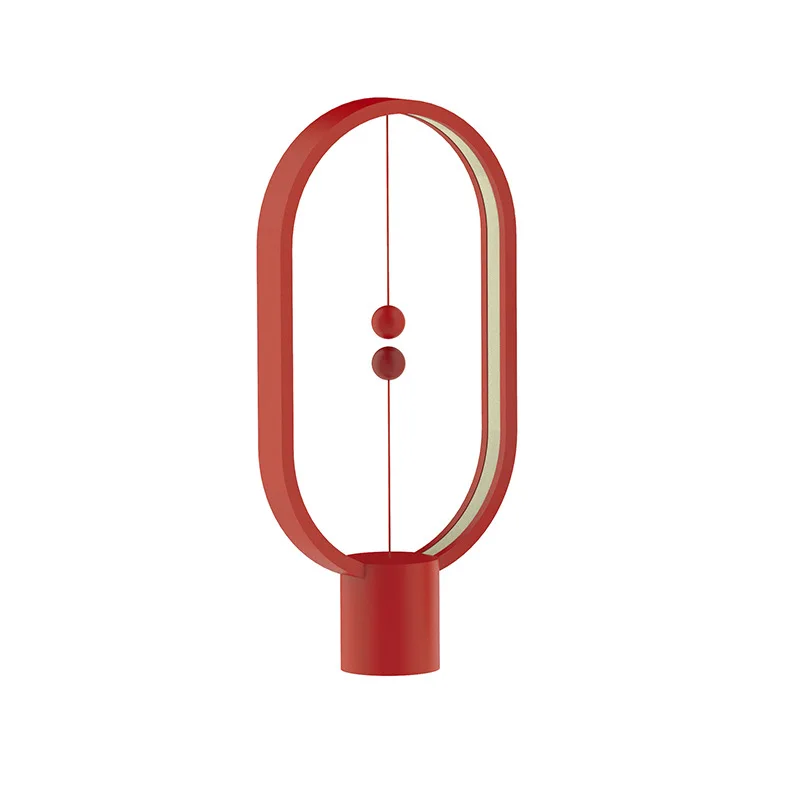 Plastic red Креативный Heng Balance Lamp светодиодный Ночной светильник с питанием от USB Интеллектуальный Магнитный полувоздушный настольный ночник Новинка светильник подарок для дома - Испускаемый цвет: Plastic red