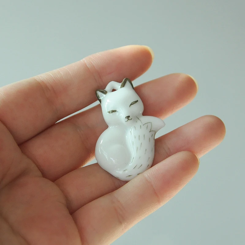 Jingdezhen Дева стиль чистый ручной работы керамический дизайн лисы воротник лацкан