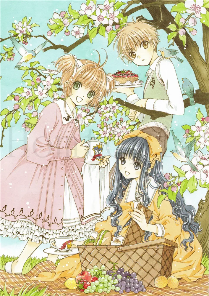 Карты Captor Sakura плакаты мультфильм наклейки на стену с белым покрытием бумага печатает Высокое разрешение четкое изображение гостиная спальня