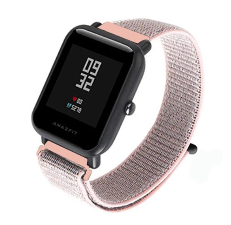 Ремешок для часов 20 мм 22 мм нейлоновый ремешок для браслета Amazfit цветной нейлоновая петля ткацкие часы для Amazfit Bip Pace ремешок для часов Brecelet