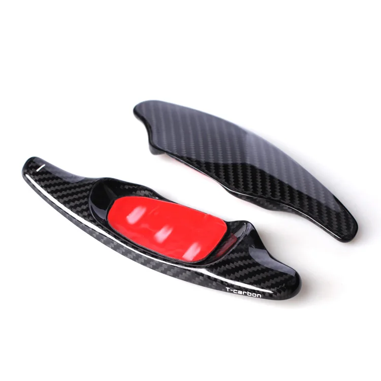 Red &amp black Carbon Fiber Steering Wheel Paddle Extension Shifter Cover Trim For Audi A5 S3 S5 S6 SQ5 RS3 RS6 RS7 2015 2016 2017 |