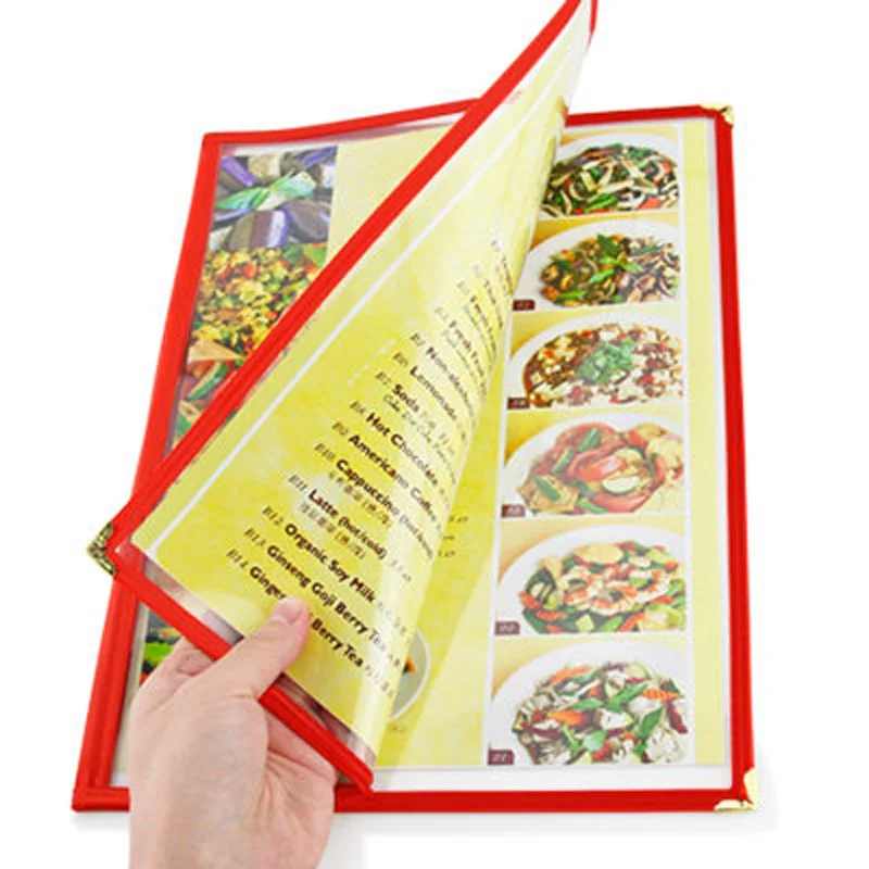 Чехол книжка для меню двойного сложения держатель с 2 страницами и 4 защитными