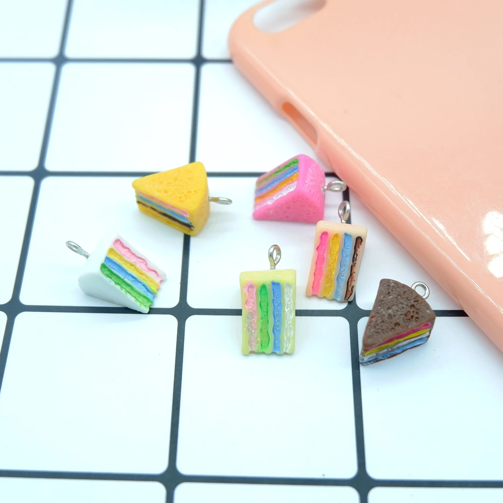 Милые радужные Подвески в виде торта для украшения своими руками браслеты