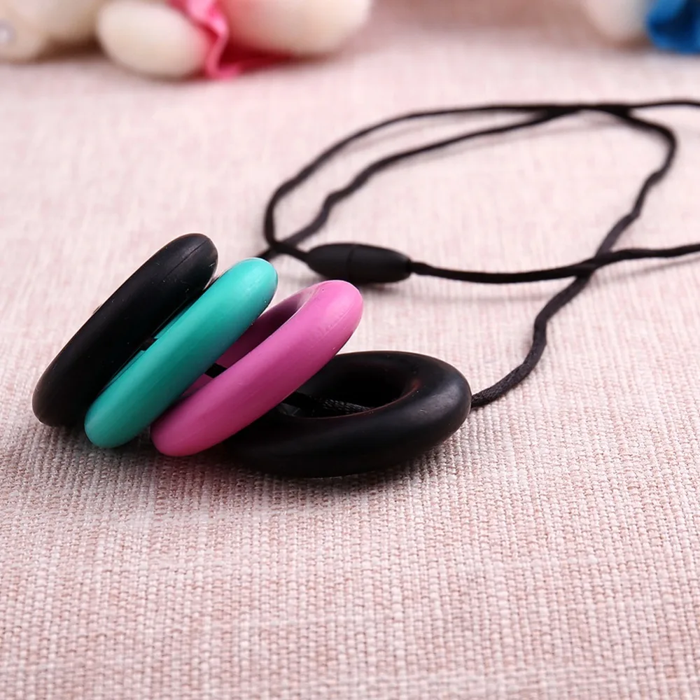 Прорезывания зубов Цепочки и Ожерелья Новая Мода Круглый Силиконовый Красочные