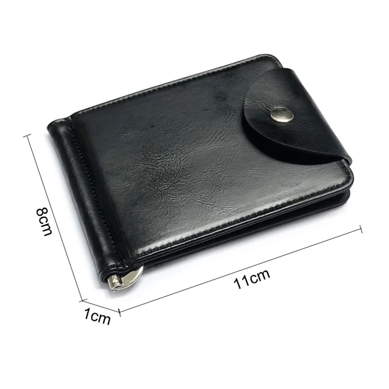 KUDIAN BEAR Rfid Men Wallet Short Money Clip Metal PU Leather Purse Slim Male Minimalist Card Holder BID249 PM49 images - 6