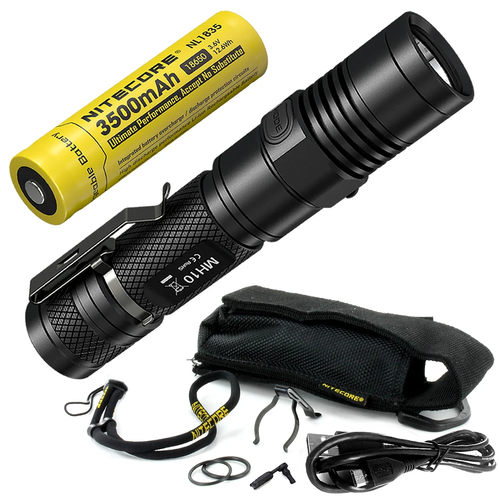 3500MAH NL1835 Топ продаж NITECORE MH10 1000 люменов U2 светодиодный наружный перезаряжаемый портативный фонарик USB кабель для зарядки 18650 аккумулятор - Испускаемый цвет: 3500MAH NL1835