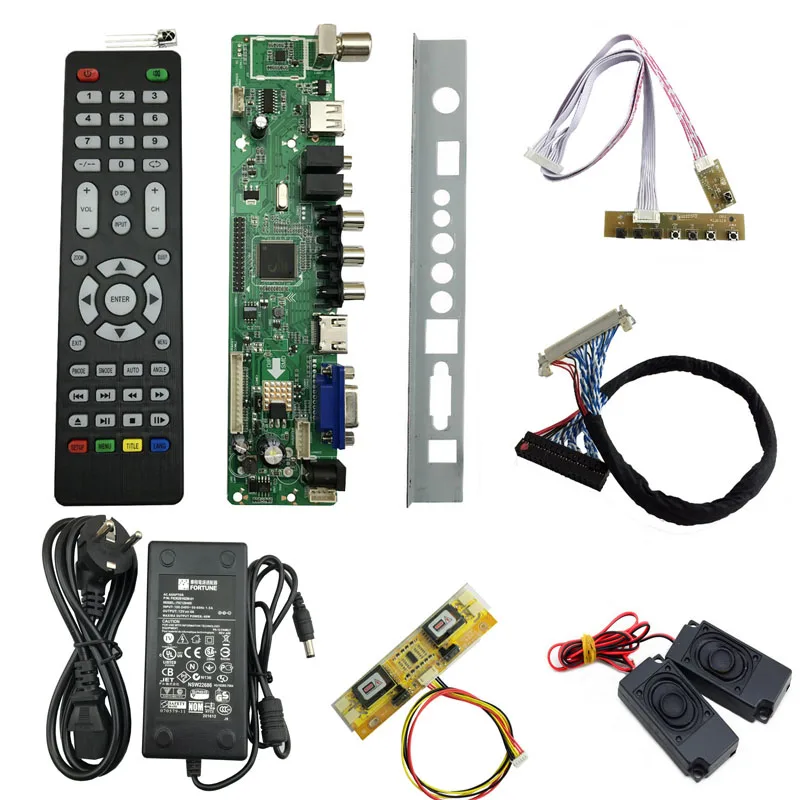 V56 ЖК ТВ контроллер плата водителя полный комплект Сделай Сам монитор для 30pin 2ch 8bit