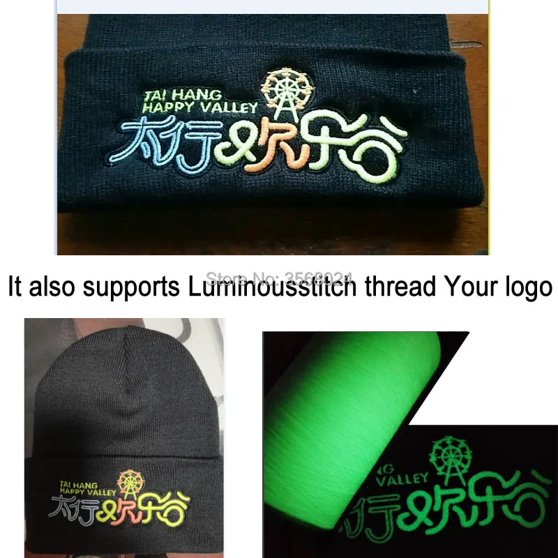 20pcs beanie 3D Stitch logo winter hats for women Adult Elastic Skull Custom Embroidery logo Beanies US Big size bonnet