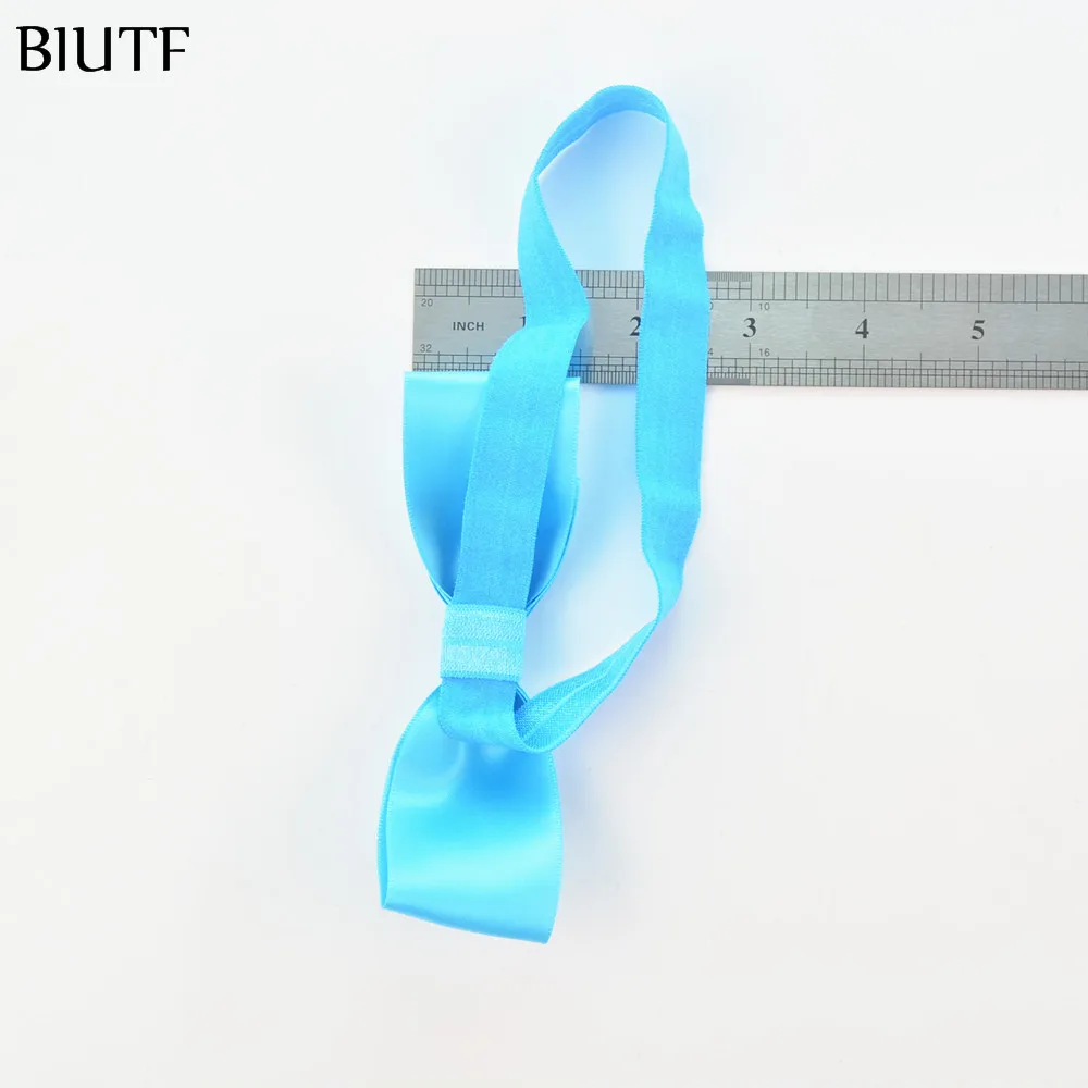 Эластичная Повязка На Голову конфетных цветов с сатиновым шелковым бантом 25