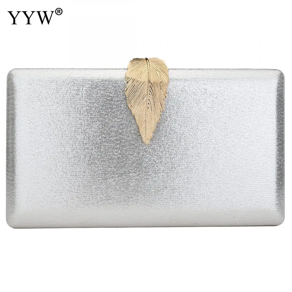 silver Модная однотонная деловая женская сумка-клатч вечерняя сумка через плечо с цепочкой для свадьбы для мобильного телефона золотисто-красная сумочка - Цвет: silver