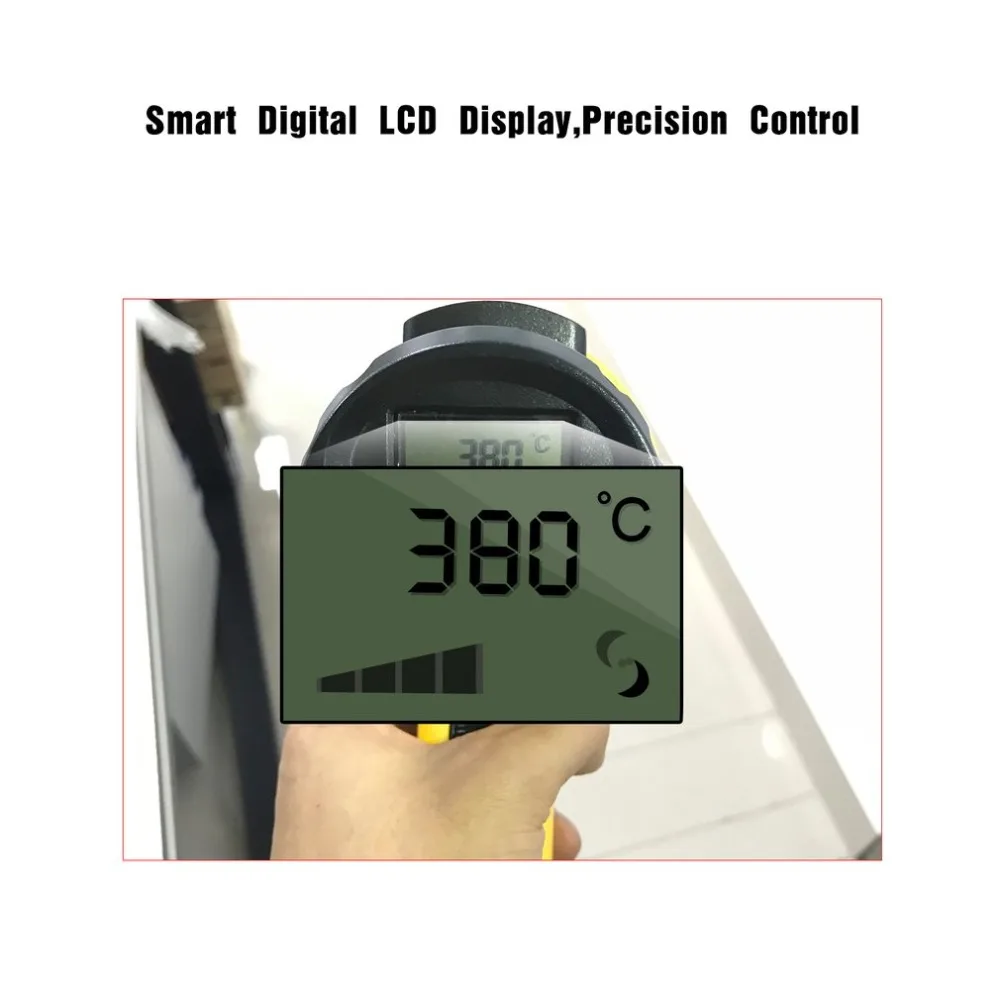 220 В 2000 Вт ЕС LCD цифровой электрический тепловой пистолет горячего воздуха