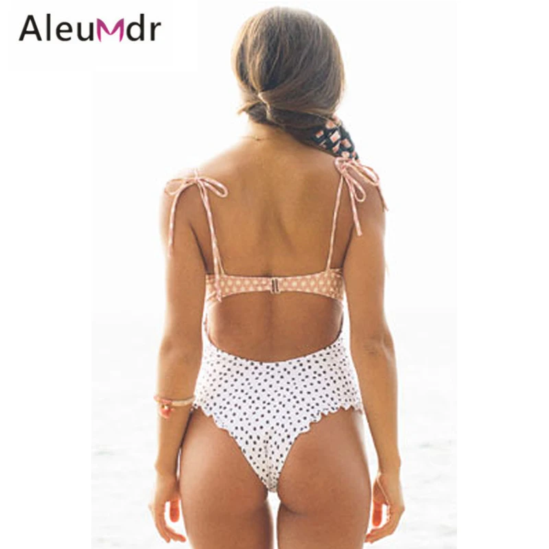 Aleumdr 2019 купальный костюм белого цвета Цельный купальник для женщин сексуальный