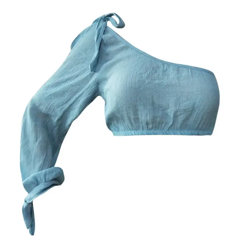 Куркума с длинным рукавом летняя пляжная одежда 2019 на одно плечо Туника gossamer