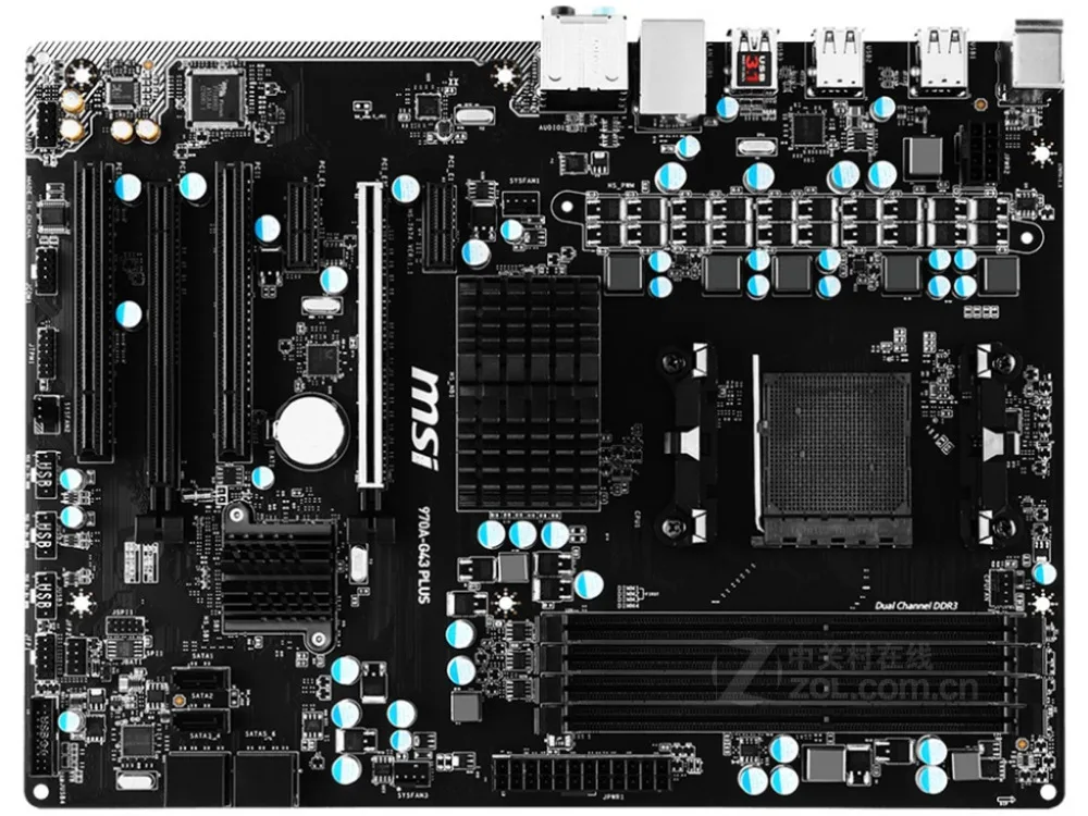 Оригинальная материнская плата MSI 970A-G43 PLUS гнездо DDR3 AM3 + USB2.0 USB3.0 32 ГБ SATA III 970