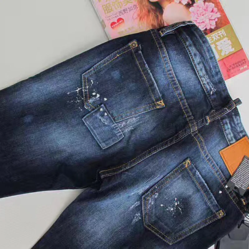 Джинсы женские со средней посадкой рваные модные эластичные джинсы большого