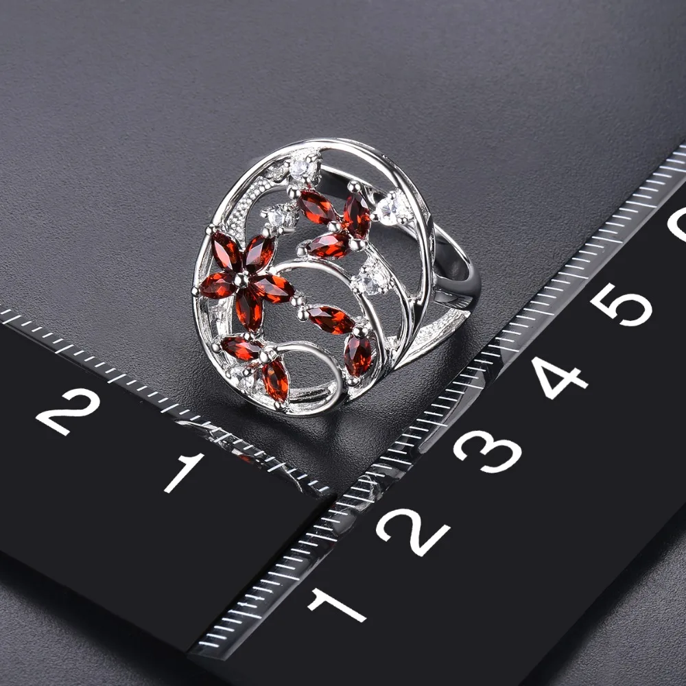 

Hutang Natural Garnet Engagement Ring Gemstone Topaz Solid 925 Sterling Silver Rings Fine Elegant Jewelry for Women Gift New