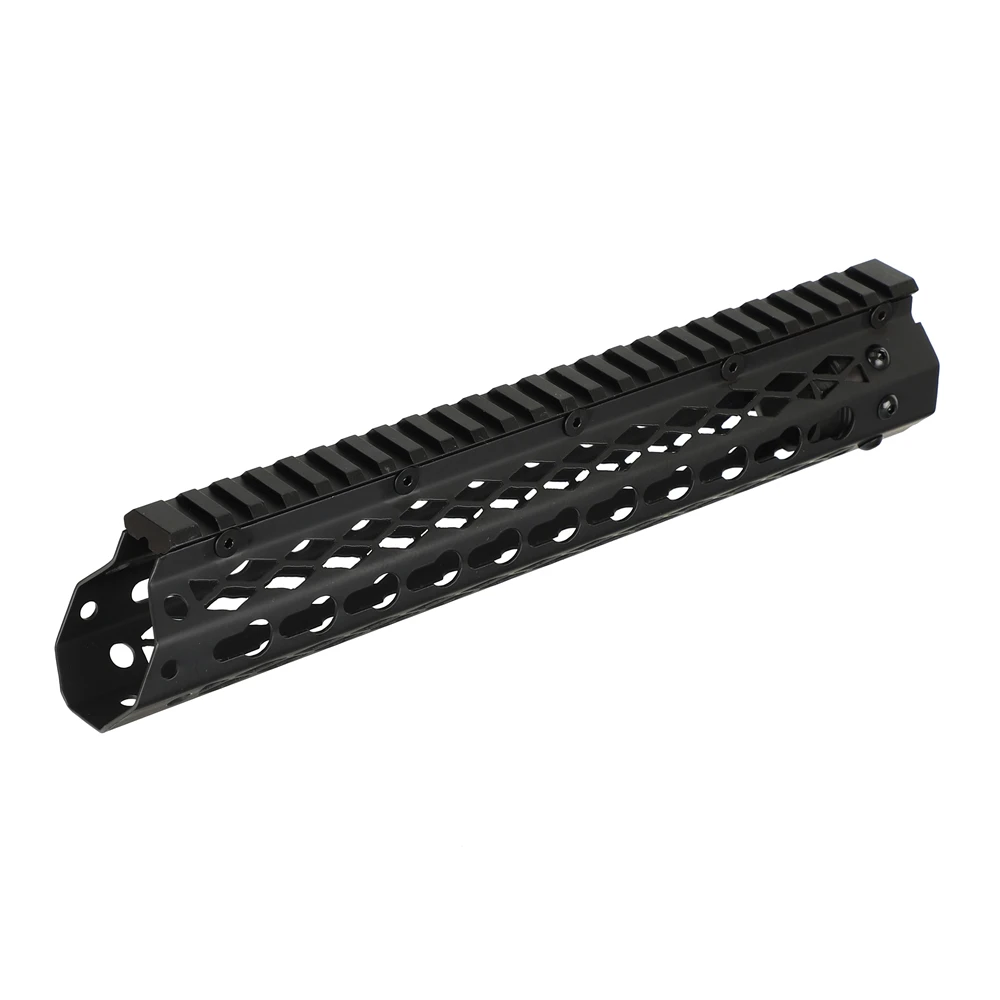 Тонкий стиль AR15 10 дюймов стальной свободный поплавок Keymod Handguard Пикатинни для тактических винтовок крепления со стальной бочковой гайкой