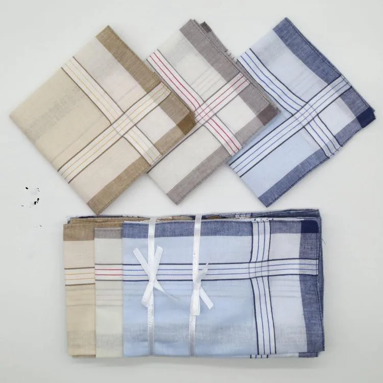 Ткань из чистого хлопка Классический носовой платок для среднего возраста