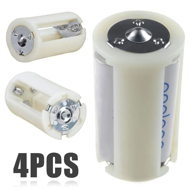 

4PCS Translucent AA to Size D Battery Converter Adapter Case AA Battery Case New Arrival