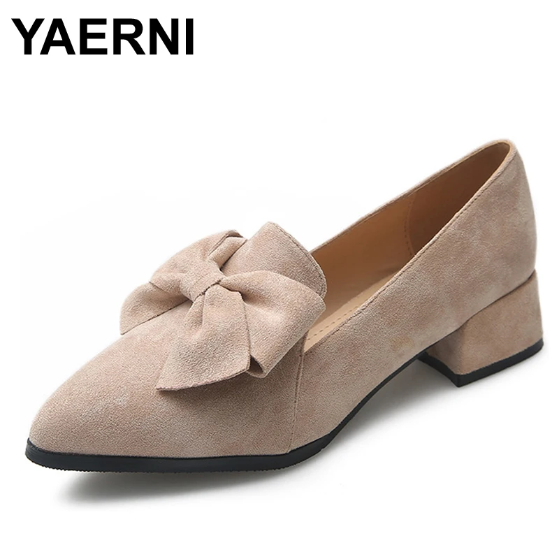 Новинка 2019 свадебные туфли YAERNI с бантом бабочкой для женщин мягкие кожаные