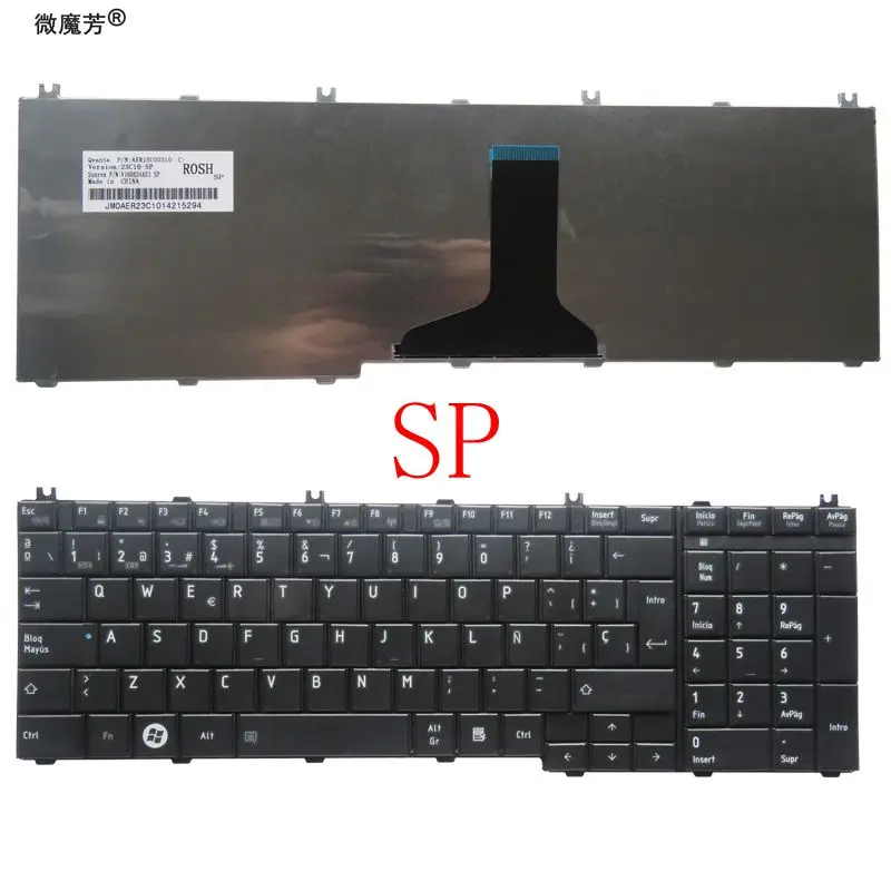 

Laptop keyboard for toshiba for Satellite C650 C655 C655D C660 C665 C670 L650 L655 L670 L675 L750 L755 SP Black keyboard