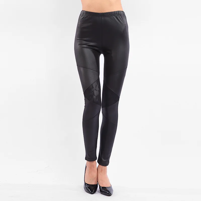 Лоскутное Вышивка цветочный Кружево Леггинсы для женщин Для Высокая Талия