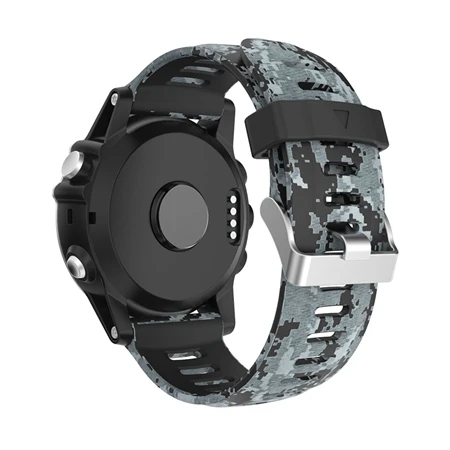 black Спортивный Камуфляжный ремешок для часов YUEDAER для Garmin Fenix 5X, зеленый, серый силиконовый браслет для Garmin Fenix 3 3 HR, мужской ремешок - Цвет: black