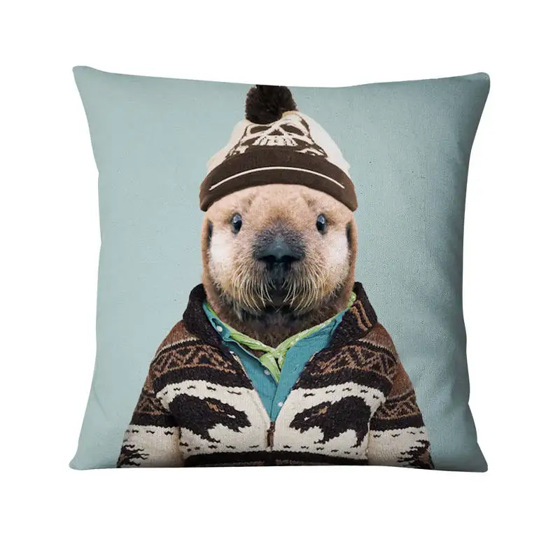 Иллюстрации животных Цифровая печать подушка для дома Наволочка украшения Almofadas